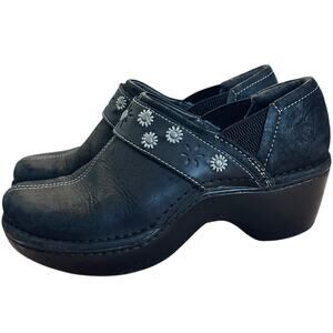 Ariat Black Westlake Leather Clogs Floral Embossed Boho Western Comfort Shoes
